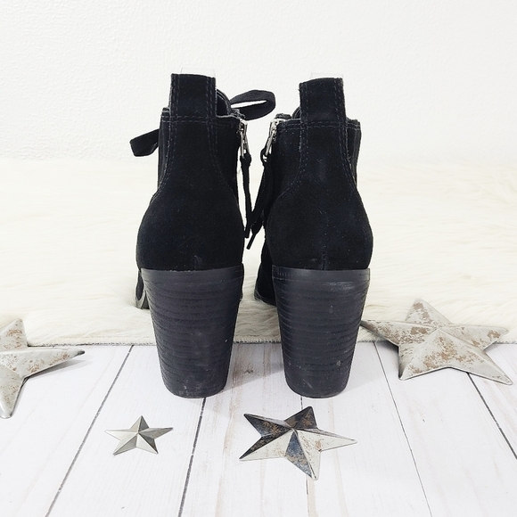 Dolce Vita Seiko lace up black suede boots block heel size 9 - Picture 5 of 10